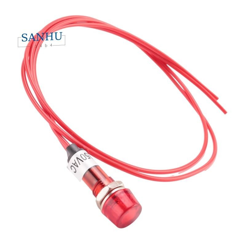 【sanhui14b4 】Neon Indicator Pilot Signal Lamp ไฟสีแดง AC 250V w2 สายไฟ