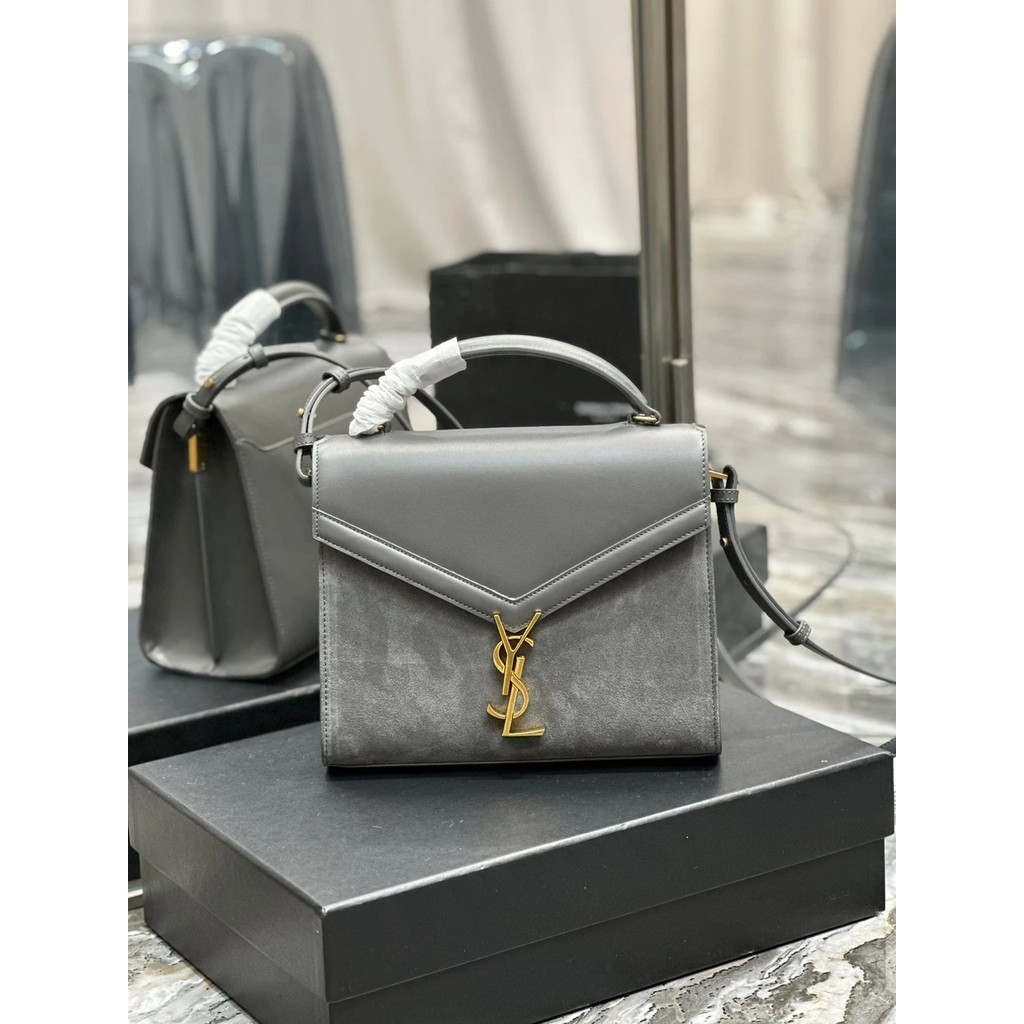 Ysl/saint Laurent CASSANDRA with Suede Briefcase Handbag Shoulder Bag Crossbody Bag Female Bag578000