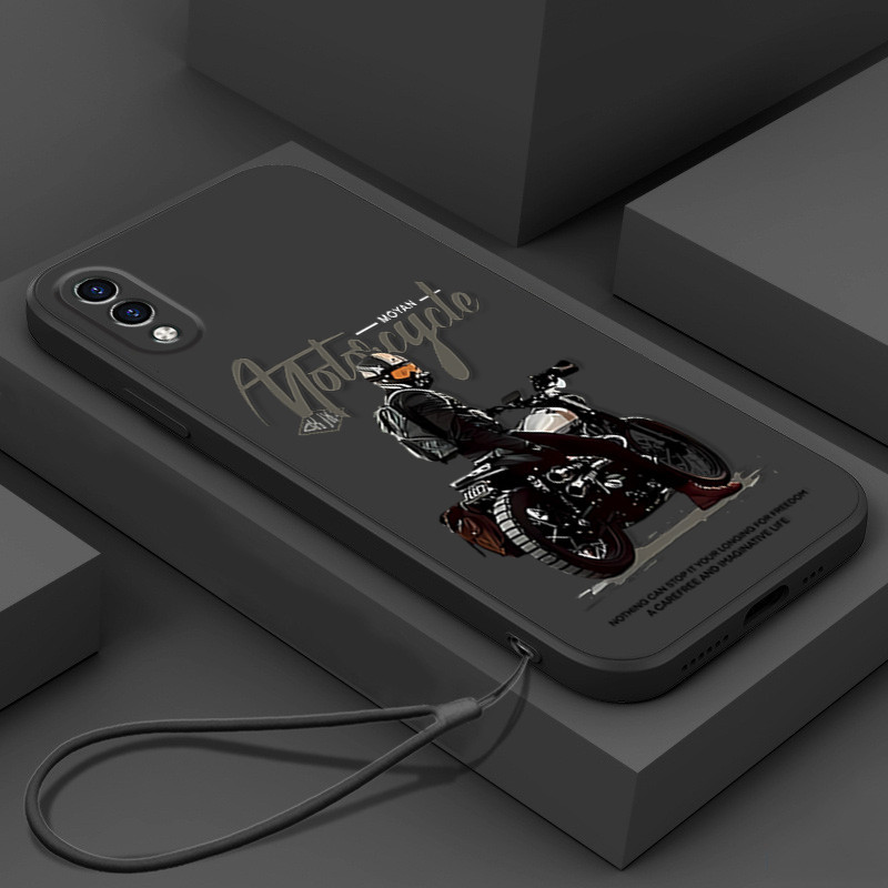 ปลอก Huawei Y7 PRO 2019 เคสโทรศัพท์พร้อมเชือกเส้นเล็กความงามซิลิโคน TPU Soft Shell อินเทรนด์ Cool มอเตอร์ไซค์ boy ดีไซน์ใหม่กันกระแทก CASE