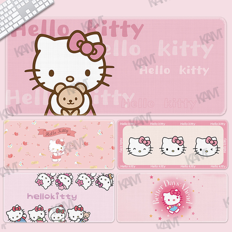 Kam Mousepad Hello Kitty แผ่นรองเมาส์สําหรับเล่นเกมขนาดใหญ่ 800 มม.x300 มม.แผ่นรองเมาส์คอมพิวเตอร์กันน้ํา HD พิมพ์สําหรับแล็ปท็อปพีซี