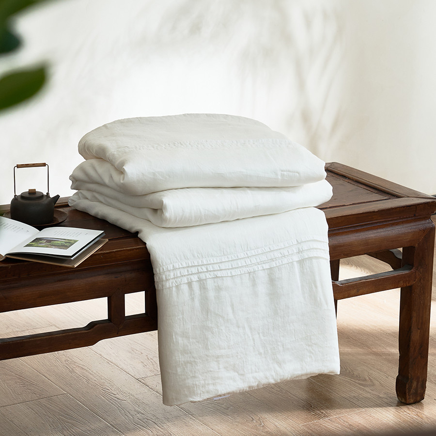 สไตล์ญี่ปุ่นสีทึบมินิมอล 100% ออสเตรีย เทนเซล ผ้านวม 1600ที สัมผัสเย็นเรียบและเนียนเดี่ยว/ราชินี/กษัตริย์ /ซูเปอร์คิงไซส์ผ้าไหมน้ําแข็งผ้านวม - รูปที่ 4