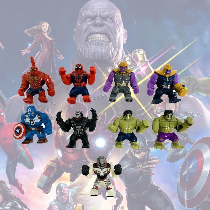 ใช ้ งานร ่ วมกับ Lego Big Block Avengers Minifigures Thanos ถุงมือไม ่ จํากัด Venom ของเล ่ นเด ็ กประกอบบล ็ อกอาคาร EYBM
