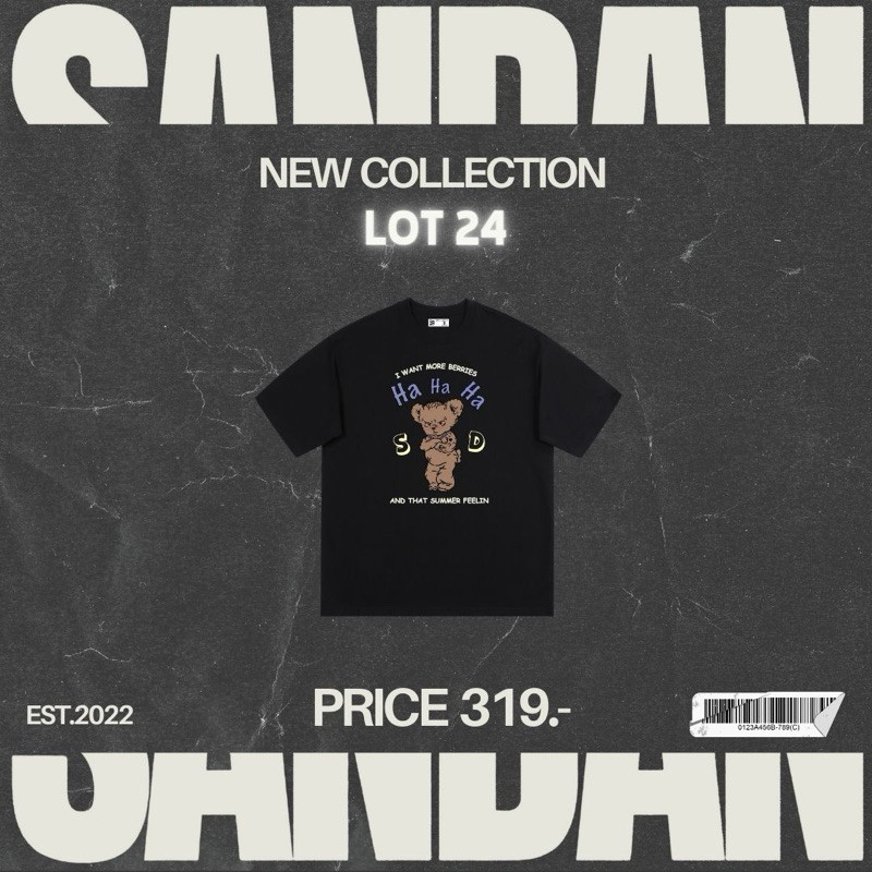 ใหม่ Sandan Oversize T-Shirt Cotton100% TEDDY