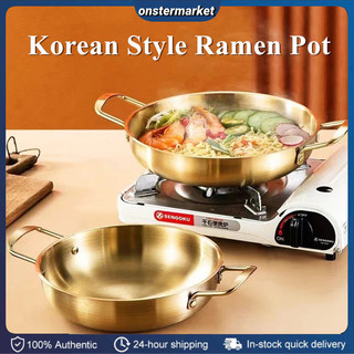 Korean Style Ramen Pot Stainless Steel Gold Soup Cooking Pot Noodle Pot Seafood Cooker Stock Pots