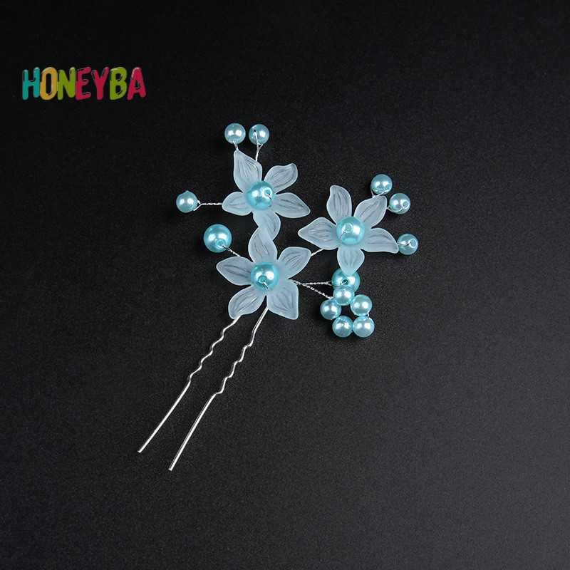<Honeyba> มงกุฏดอกไม้มุก, เครื่องประดับผมฝ้า, เครื่องประดับทํามืองานแต่งงานเจ้าสาว, กิ๊บมุก Nice
