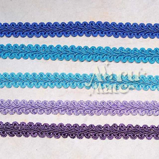ดิ้นตะขาบ สีพื้น No.005 ดิ้นถัก กว้าง 1.2 ซม. (แพ็ค 14 หลา) ดิ้น ลูกไม้ ตกแต่งงานบายศรี งานพวงมาลัยประดิษฐ์ พานพุ่มบู...