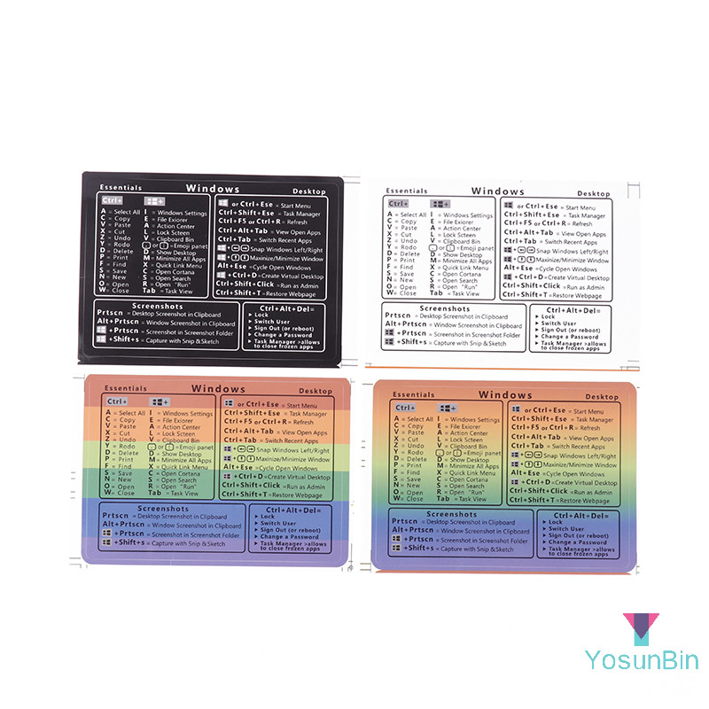 Yosunbin] 2 ชิ้น Windows/Word Reference คีย์บอร์ดคอมพิวเตอร์สติกเกอร์ลัดกาวสติกเกอร์ที่ถอดออกได้สําหรับ Quick Reference คีย์บอร์ดท่องเที่ยวใหม่