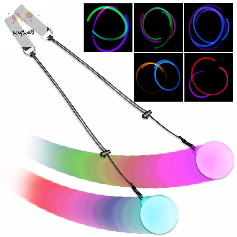 Pengtao03 Pro LED Multi-Colored Glow POI Thrown Balls Light Up สําหรับ Belly Dance Hand Props ใหม ่