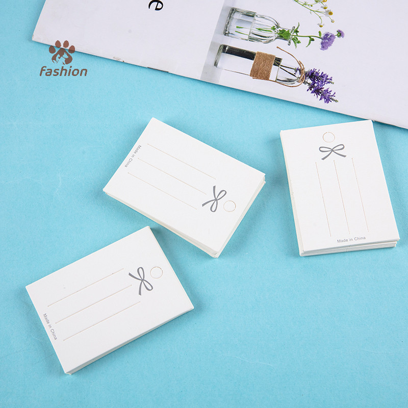 [แฟชั่น] 50 ชิ้นการ์ดกระดาษสีขาวอุปกรณ์เสริมผมการ์ด DIY กิ๊บติดผมทําด้วยมือ Hairband เครื่องประดับบรรจุภัณฑ์ราคาแท็กการ์ด {TH}