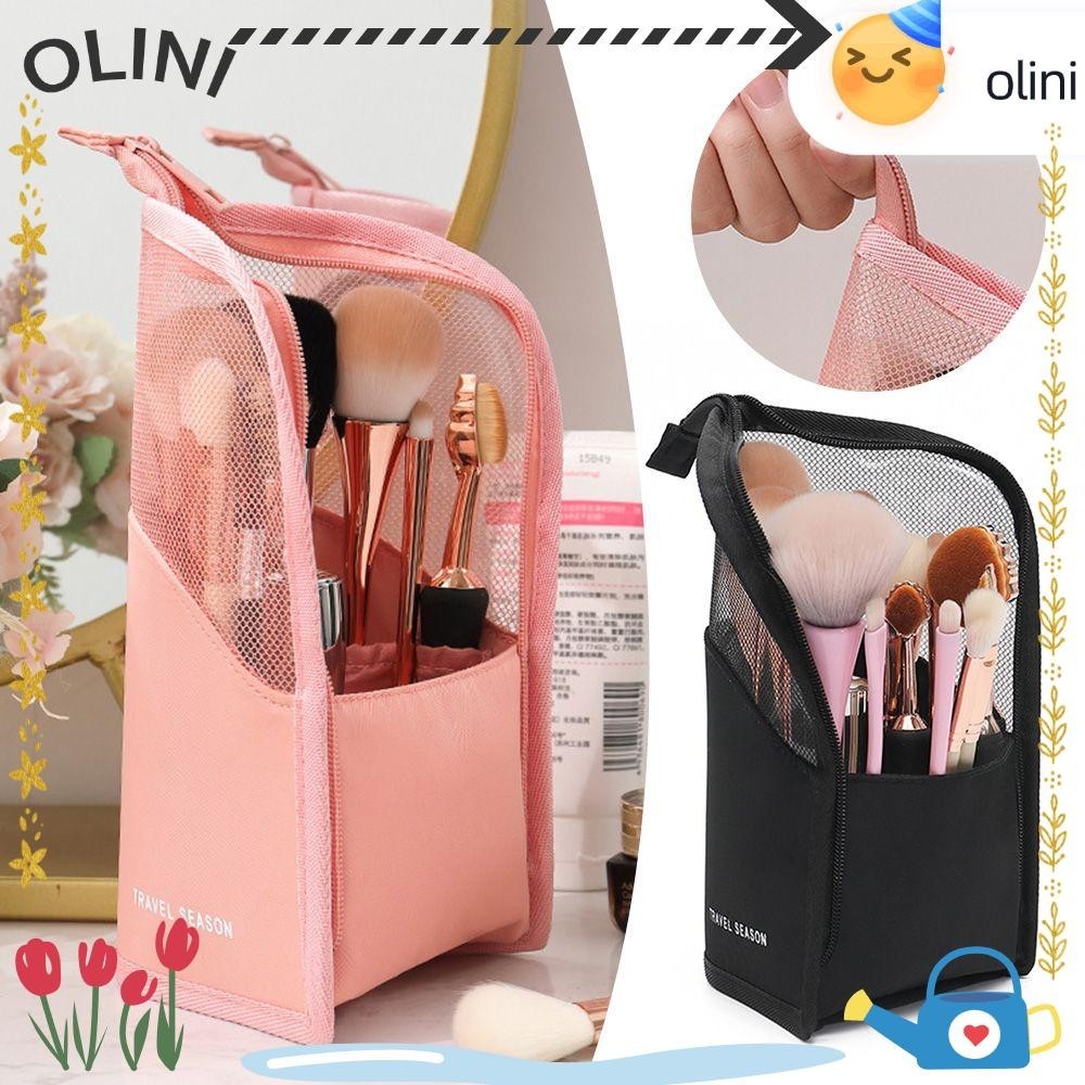 Olini Stand Cosmetic Bag Portable Zipper Storage Pouch Toiletry Bag