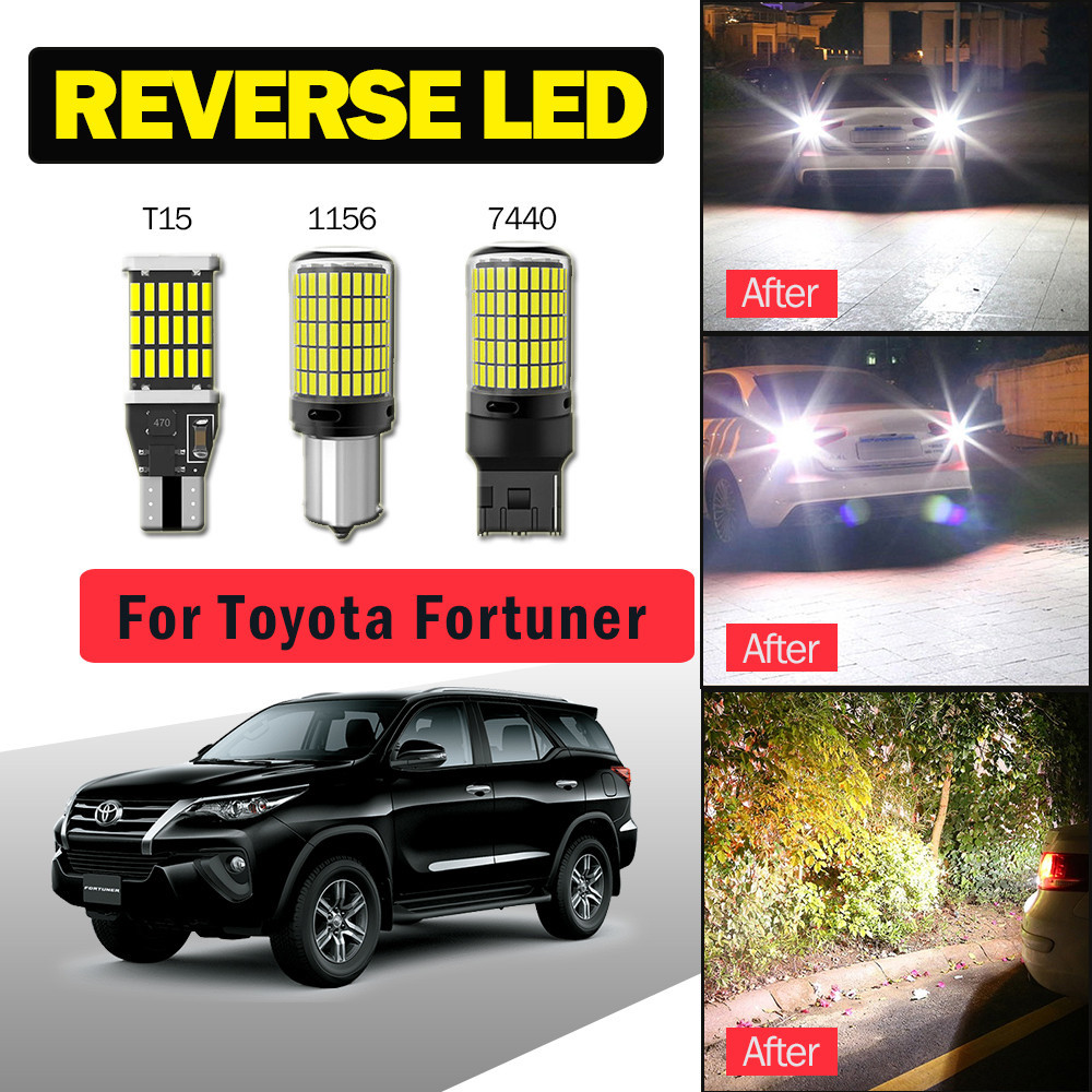 2pcs LED รถย ้ อนกลับหลอดไฟสําหรับ Toyota Fortuner T15/W16W T20/7440 1156 3014-144SMD High Bright 1200LM Blubs