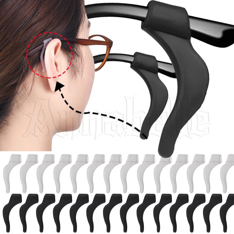 1/3 คู่ซิลิโคนกันลื่นหูตะขอ-นุ่มยืดหยุ่นป้องกันการหล่น-ผู้หญิงผู้ชายแว่นตาป้องกันการเสื่อมวงเล็บ-ผู้ถือแว่นตา-สําหรับแว่นตายืดหยุ่นจับ-แว่นตาขาหูแขน