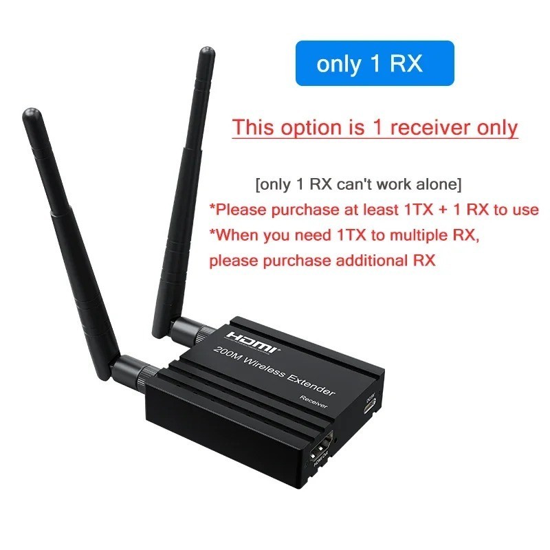 200m Wireless HDMI Extender หน้าจอ Share1080P WiFi Video Extender รองรับ 1 ถึง 4 จอแสดงผลไร้สายสําหรับ NVR กล้องแล็ปท็อปพีซี HDTV