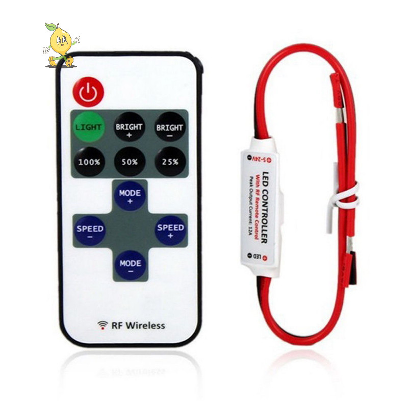 [mozh ] 12v RF Wireless Remote Switch Controller Dimmer สําหรับ Mini LED Strip Light ใหม ่ [TH ]