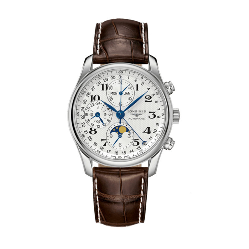 Longines/การผลิตนาฬิกาแบบดั ้ งเดิม Longines Master CollectionL2.673.4.78.3Men 's Mechanical Watch Eight-Pin Moon Phase New Mechanical Watch Diameter40mm
