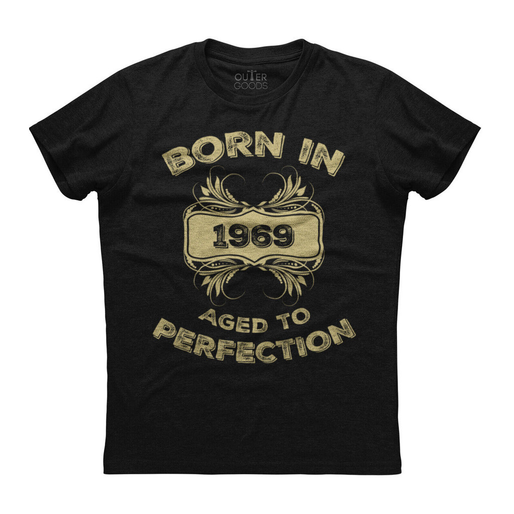 Born In 1969 Aged To Perfection Mockup Design Mens Cotton เสื้อยืดใหม่