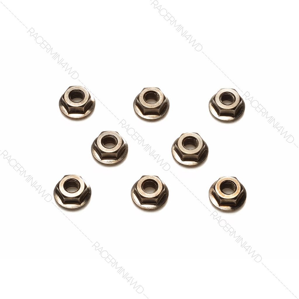 TAMIYA 42282 4mm Serrated Wheel Nut (Black,8pcs.) ชุดแต่งรถบังคับทามิย่าแท้