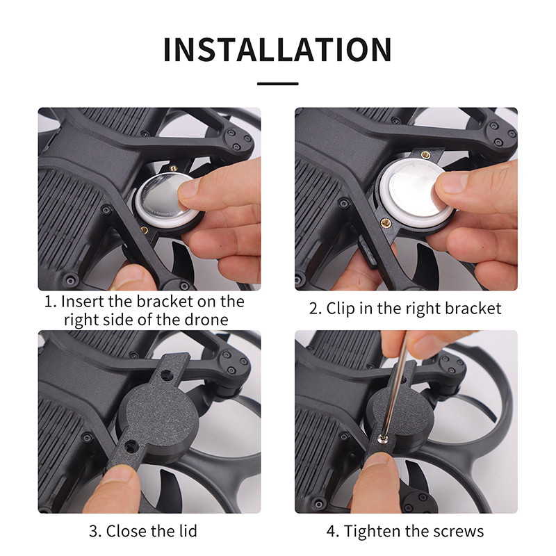 ใช ้ งานร ่ วมกับ DJI Avata 2 Anti-Lost Locator Mounting Bracket Air Tag Anti-theft Fix