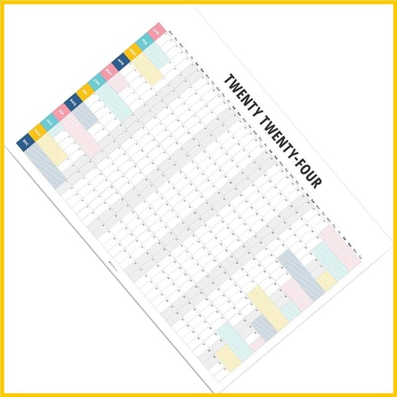 Runn 2024 Wall Calendar Planner 2024 Yearly Planner จาก 1 2024- 12 2024 50x30ซม