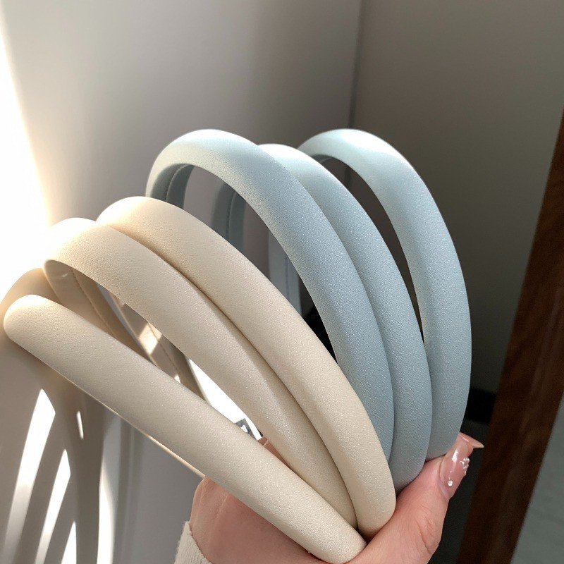 2 สี 1.5 ซม.สีทึบ Headwear Hairbands อุปกรณ ์ เสริมผมสําหรับสาวหวาน