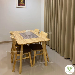 Evergreen Furniture โต๊ะกินข้าว ชุดโต๊ะรับประทานอาหาร 4 ท่าน จัดส่งฟรี ขนาด 120-140 ซม