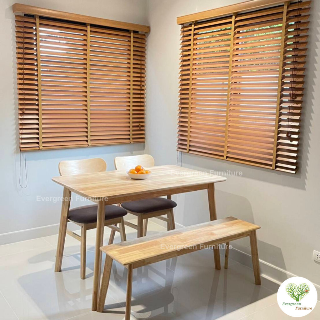Evergreen Furniture โต๊ะกินข้าว ชุดโต๊ะกินข้าว 4 ท่าน รับน้ำหนักได้ 120kg