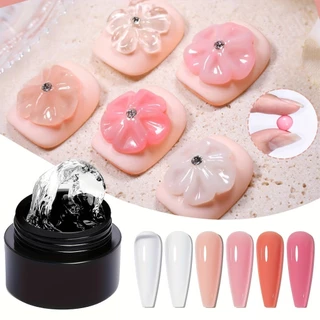 Non Stick Hand Solid Extension เล็บเจล Clear Nude Pink Extension Gel Rhinestone กาวเจล 6ml