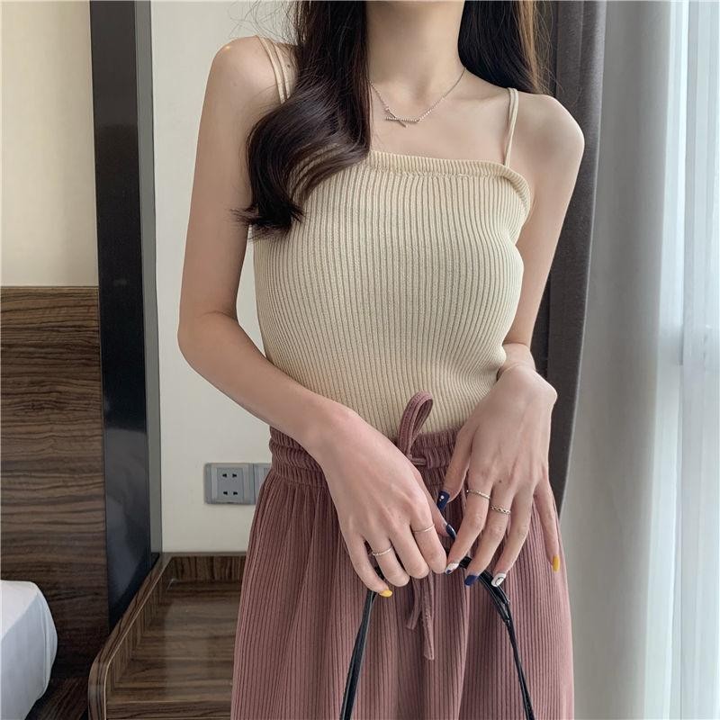 เสื้อกล้ามผู้หญิง ผอมเพรียว สูงและผอม อวดหุ่นแซ่บๆ น่ารัก เซ็กซี่ แขนกุด โชว์เอวสาว (หลากสี)