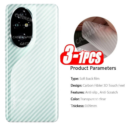 Honor 200Pro 5G 200 2024 3D กลับคาร์บอนไฟเบอร์โทรศัพท์หน้าจอฟิล์มด้านหลังสําหรับ Honor200 Honor 200 Pro 5G โปร่งแสง Anti-Scratch สติกเกอร์ป้องกันคาร์บอนไฟเบอร์หน้าจอ