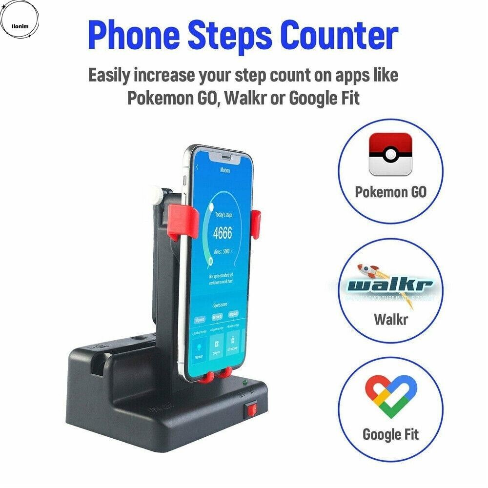 Ilonim Steps Counter,USB Manual Automatic Swaying Phone Shaker,ตลกPenholder Design Phone Holder Swing Wiggle Pedometerสําหรับโทรศัพท์มือถือ
