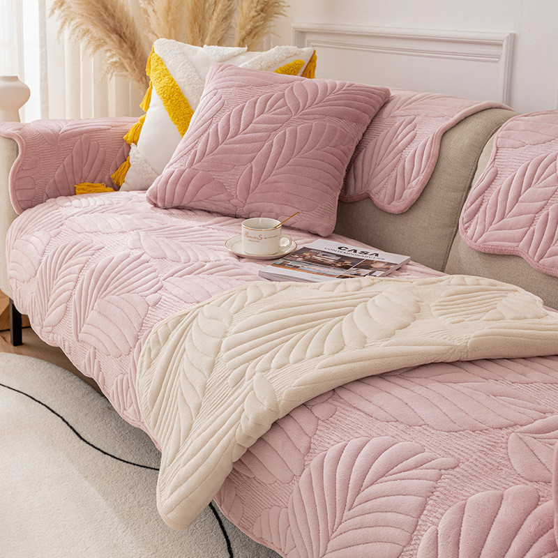 กํามะหยี่นมกล้วยวางแผนผ้าคลุมโซฟากันลื่นป้องกันการเปรอะเปื้อนฝาครอบป้องกันเฟอร์นิเจอร์