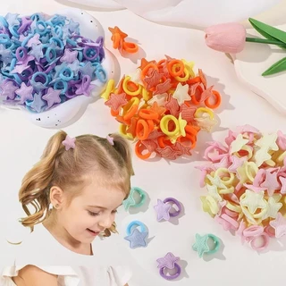 KIDSBOWS 10/20ชิ้น/เซ็ตสาวหัวใจสีชมพูดาวเด็กห่วงผมการ์ตูนเชือกผู้ถือผมหางม้ามินิยางรัดเด็กอุปกรณ์ผม