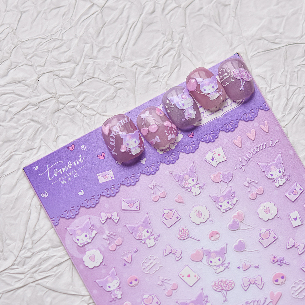 [Meow.Sensei] Sanrio & tomoni Cooperation Style Thin Tough Nails Sticker ของแท้ Co-Branded SAN Series 054 Kuromi