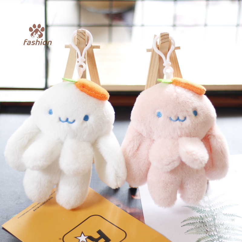 [แฟชั่น] 1 PC Plush Long-ear Radish Rabbit กระเป๋านักเรียนพวงกุญแจการ์ตูนกระต่ายกระเป๋าจี้ {TH}