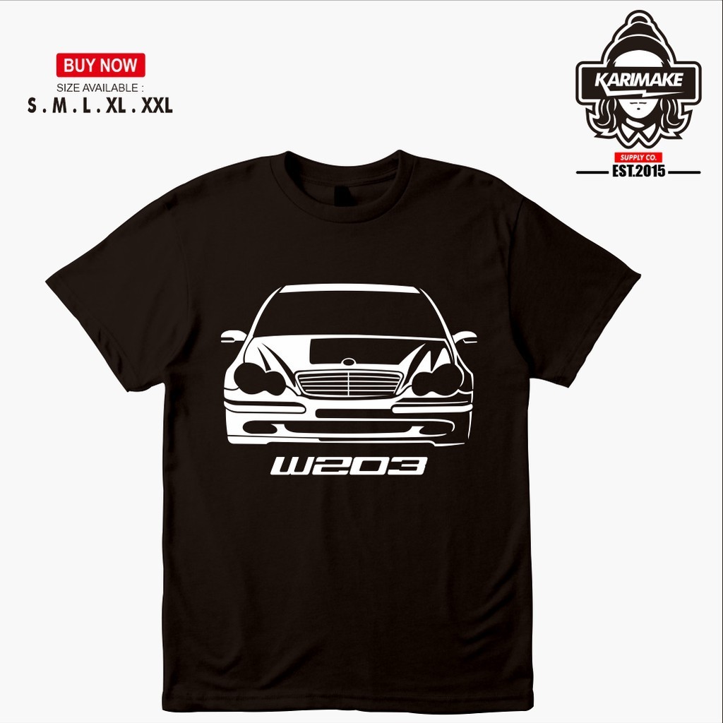 👕👕 เสื้อยืด พิมพ์ลายรถยนต์ Krmk Mercedes Benz W203Unisex Mercedes-Benz