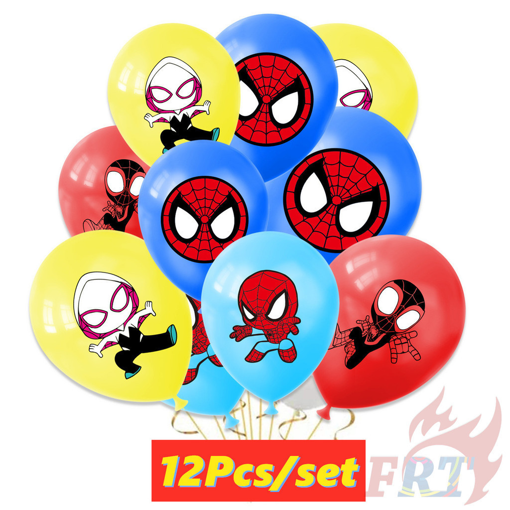 12 ชิ้น/เซ็ต Marvel Superhero Spider-Man Series B ลูกโป่ง 12นิ้วการ์ตูนลูกโป่งน้ํายางพรรคตกแต่งสุขสันต์วันเกิดพรรคซัพพลาย
