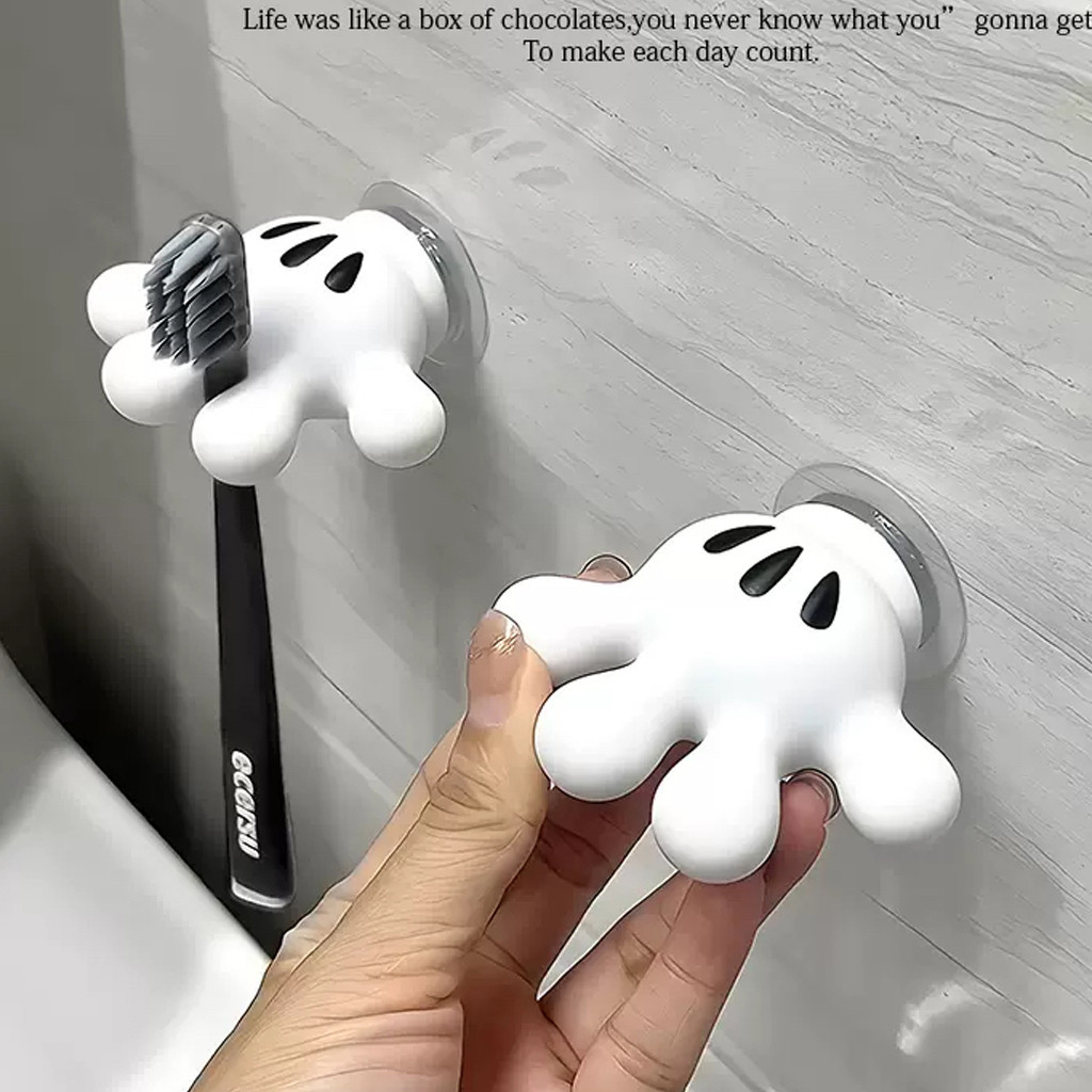 ที่เก็บแปรงสีฟัน แบบติดผนัง ไม่ต้องเจาะผนัง ลายการ์ตูนน่ารัก สร้างสรรค์ แปรงสีฟัน สแตนด์บาย ชั้นวางเครื่องประดับ