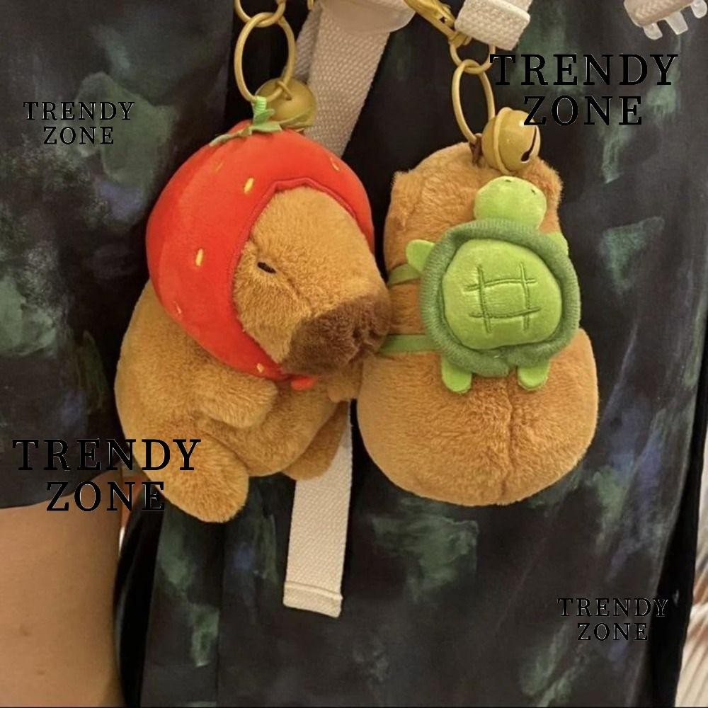 Trendyzone จําลอง Capibara ตุ๊กตาน่ารักตุ๊กตา Capybara ตุ๊กตาพวงกุญแจ, ปุย Guinea หมูตุ๊กตานุ่มตุ๊กตาของขวัญสัตว์ Capy อะนิเมะ Fluffy ของเล่นสําหรับเด็ก