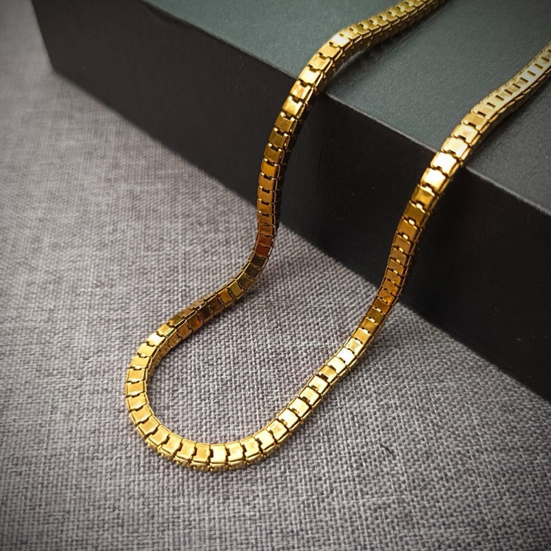 MILANO GOLD TITANIUM NECKLACE, ANTI-RUST สําหรับผู้ชายและผู้หญิง, FULL TITANIUM และ ORIGINAL MILANO