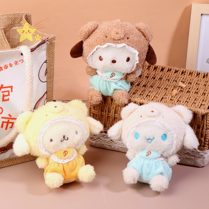 [JBTH] Kawaii Pochacco จี้ตุ๊กตาการ์ตูน Sanrio พวงกุญแจลูกสุนัขยัดตุ๊กตากุญแจรถแหวนกระเป๋าเป้สะพายหลังตกแต่งของขวัญ [JB]