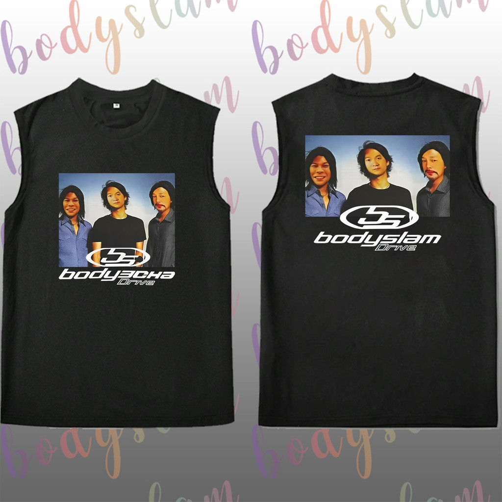 【พร้อมส่ง】ใหม่ เสื้อยืดลาย " 3 CHA Bodyslam " เนื้อผ้า Cotton เสื้อกั๊กแขนกุดชายวงดุริยางค์ไทย