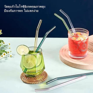 Tesco หลอดแก้วแบบใช้ซ้ำได้/หลอดทนความร้อนเกรดอาหารเป็นมิตรต่อสิ่งแวดล้อม/หลอดงอตรง