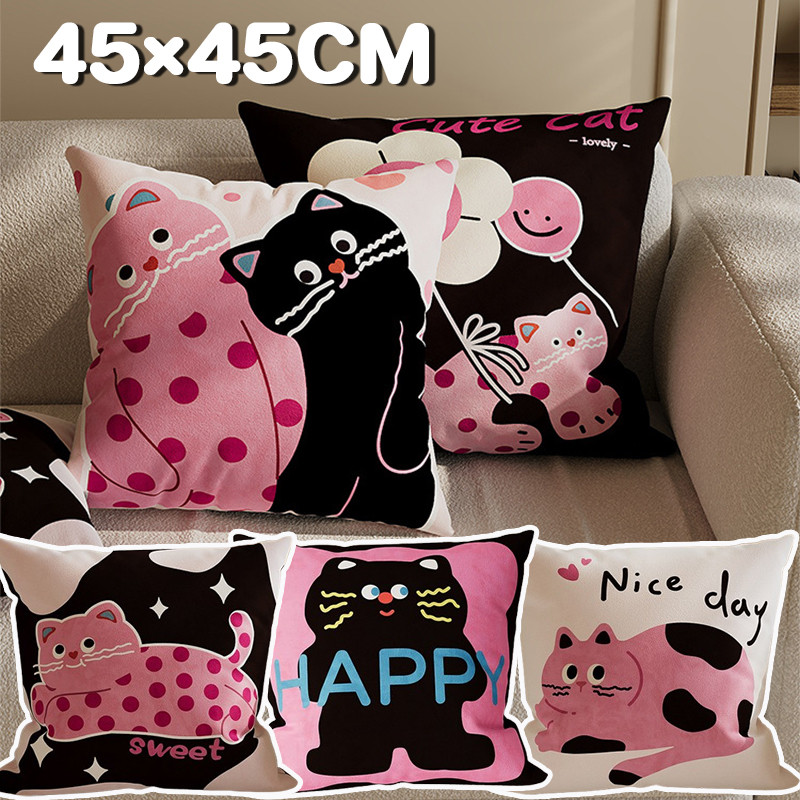 ปลอกหมอนอิง 45*45CM ปลอกหมอนขนนุ่ม สไตล์โมเดิร์น มีซิป ถอดซักได้ สำหรับตกแต่งบ้าน
