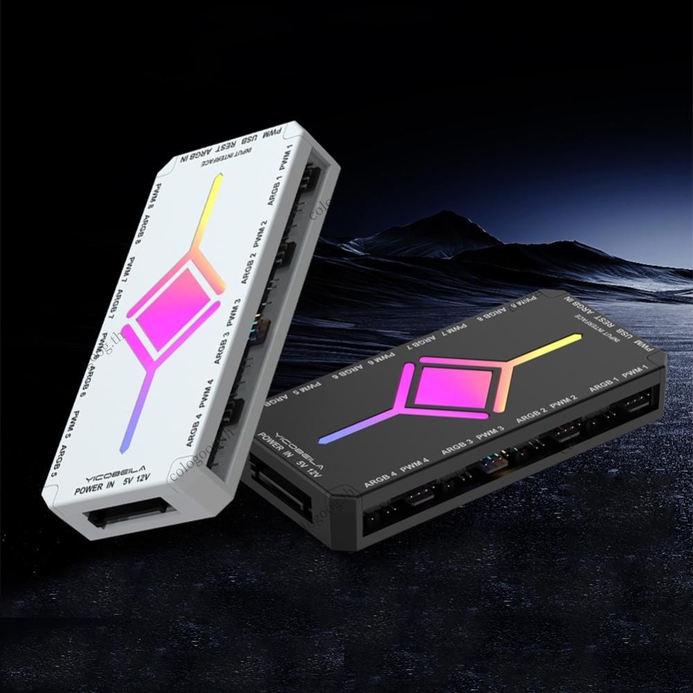 [colog.th] 5v 3PIN ARGB 4PIN PWM Hub PWM Fan Hub SATA Power Supply ARGB/PWM Hub Controller