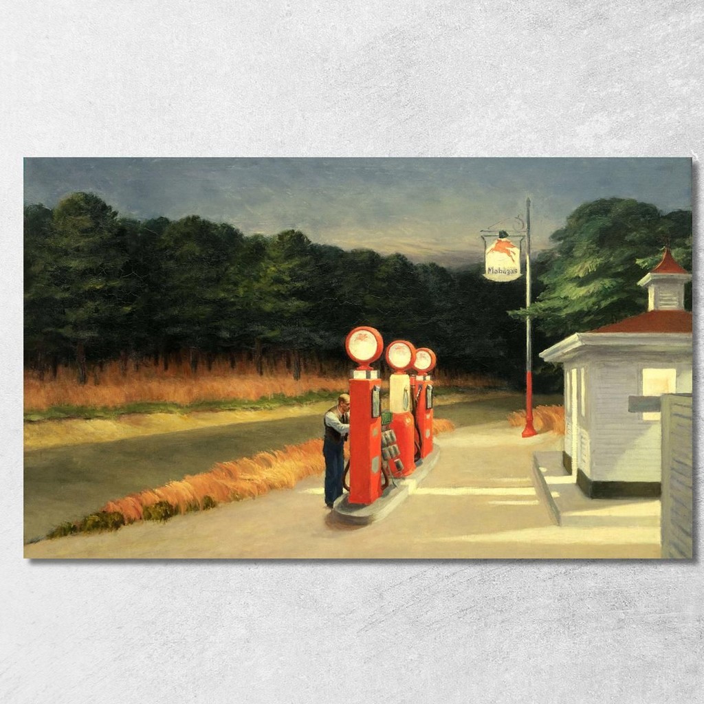 Gas Edward Hopper, eho17 ภาพพิมพ์บนผ้าใบแคนวาส