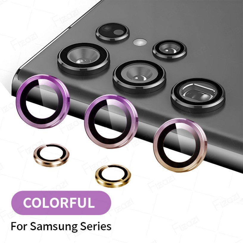คุณภาพสูงชุดป้องกันกล้องสําหรับ Samsung Galaxy S25 Ultra S24 S23 FE S22 Plus HD กระจกนิรภัยกล้องฟิล์มโลหะด้านหลังเลนส์ป้องกันแหวนกรณี