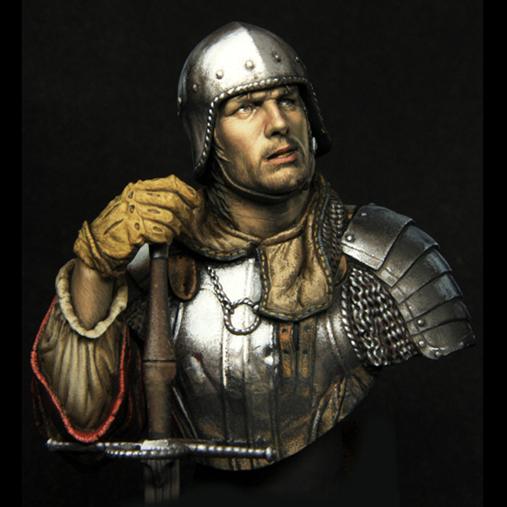 1/10 Landsknecht 16th Century, ฟิกเกอร์โมเดลเรซิ่น หน้าอก, GK, ธีมประวัติศาสตร์, ชุดประกอบและไม่ได้ท