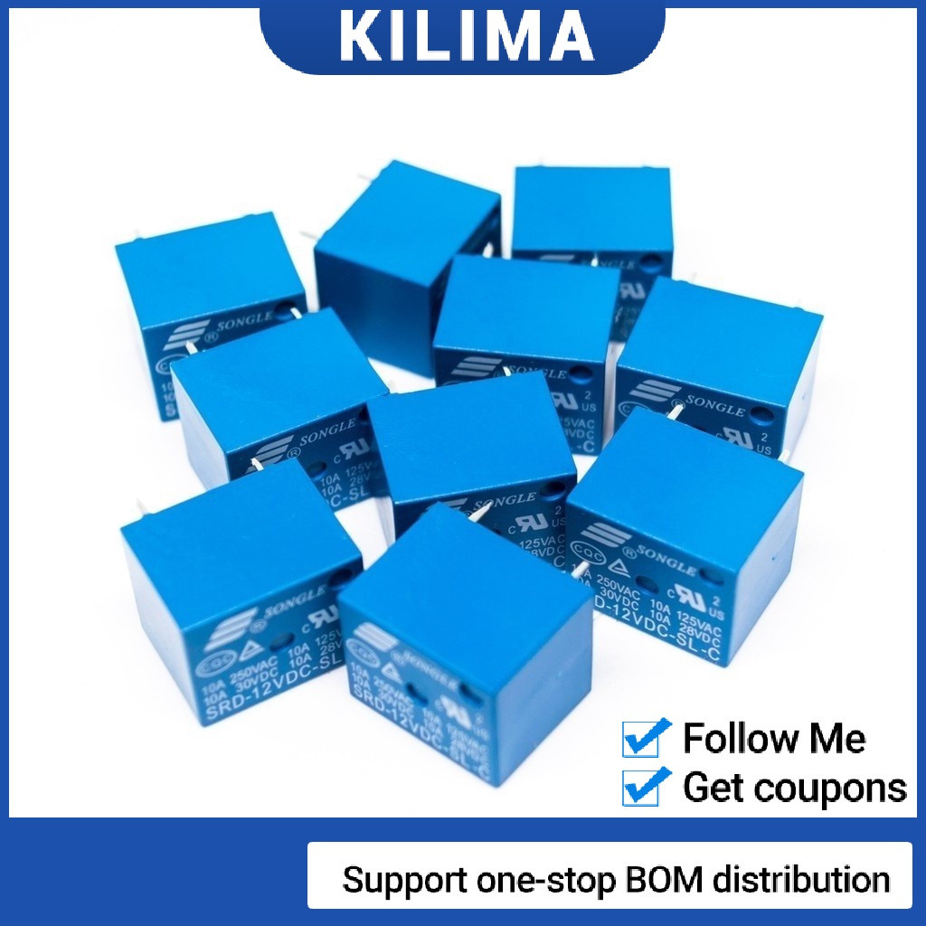 5 ชิ้นแพ็ค 5Pin 4Pin Mini SRD รีเลย์ SPDT 3V 5V 9V 12V 24V