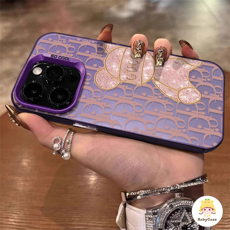 เคสไอโฟน11 สำหรับ iPhone 15 11 16 13 12 14 Pro Max 8 7 14 15 16 Plus XR X XS Max เทรนด์แบรนด์แฟชั่นสุดหรูปกหมีนุ่ม