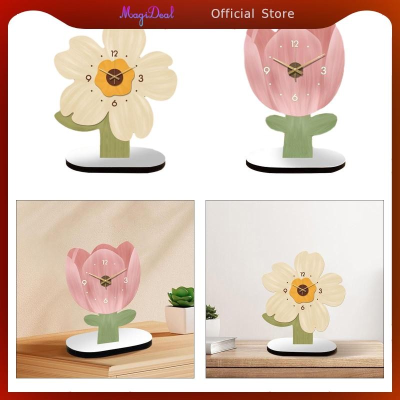 MagiDeal นาฬิกาตั้งโต๊ะนาฬิกาอะนาล็อก Non Ticking Farmhouse Clock นาฬิกาแมนเทลตกแต่งสําหรับ